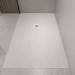 1000x800mm Rectangular Shower Tray with Grate - White Stone Resin Slate Effect - Sileti