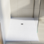 1400x800mm Rectangular Shower Tray with Grate - White Stone Resin Slate Effect - Sileti