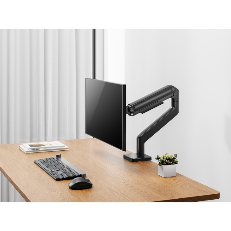 electriQ Premium Spring Assisted Single Monitor Arm