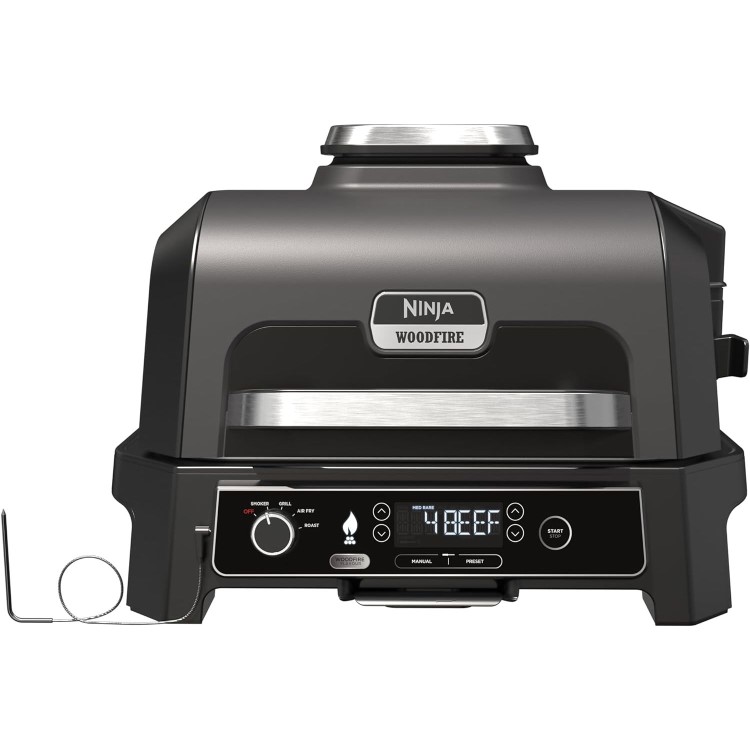 Ninja OG850UK Woodfire XL Electric BBQ Grill & Smoker - Black/Grey