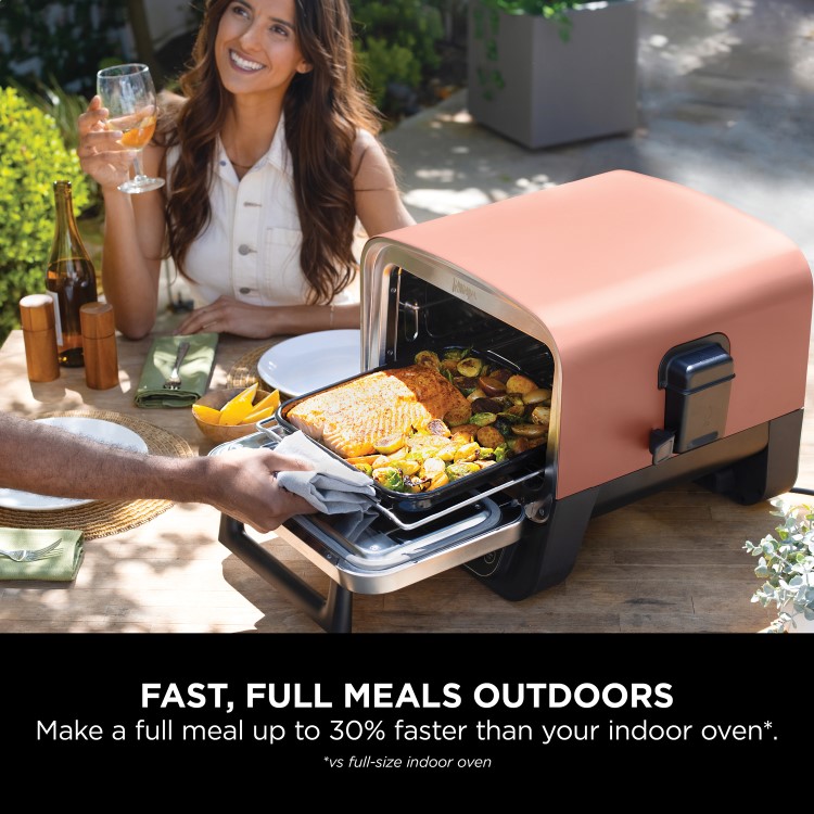 Ninja Woodfire Electric Outdoor Oven & BBQ Smoker with Stand - Terracotta - OO101UK