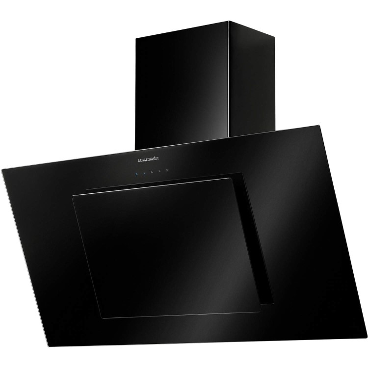 Rangemaster Opal 100cm Angled Chimney Cooker Hood - Black