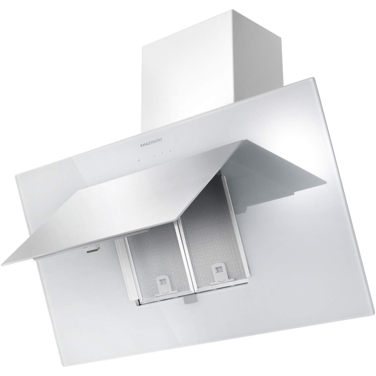 Rangemaster 103280 Opal 100cm Wide Angled Chimney Cooker Hood White