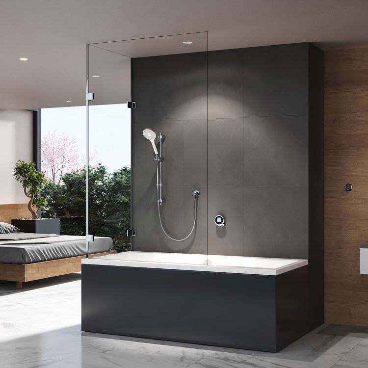 Aqualisa Optic Q Smart Digital Shower Concealed with Adjustable Head and Bath Filler HP/Combi