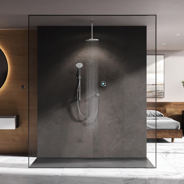 Aqualisa Optic Q Smart Digital Shower Concealed with Adjustable and Ceiling Fixed Head HP/Combi