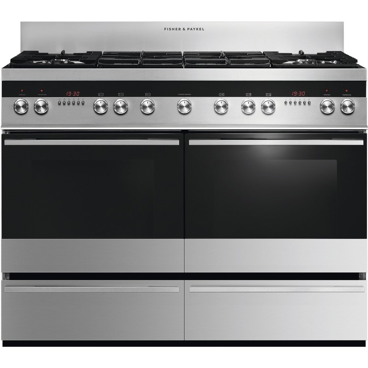 Fisher & Paykel 120cm Double Oven Dual Fuel Range Cooker - Stainless Steel