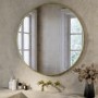 Round Brass Backlit Heated Bathroom Mirror with Lights 800mm – Orion