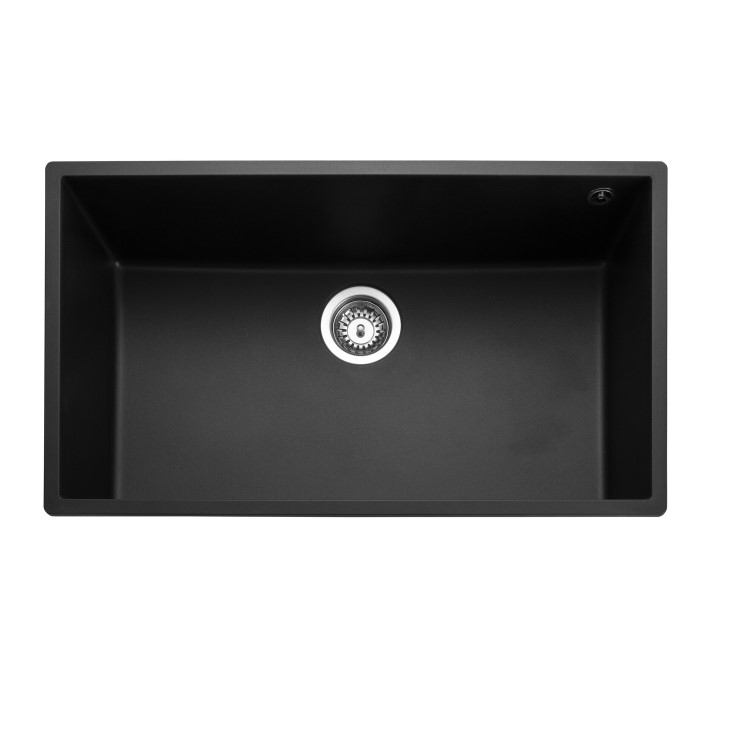 Rangemaster Oridian 760 Single Bowl Undermount Black Granite Kitchen Sink