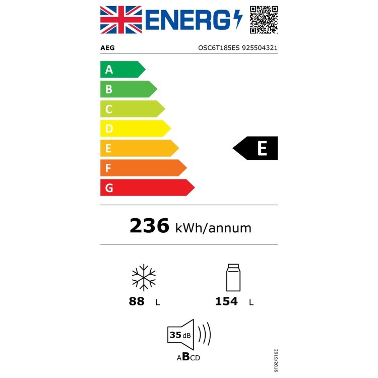 AEG 239 Litre 50/50 Integrated Fridge Freezer 