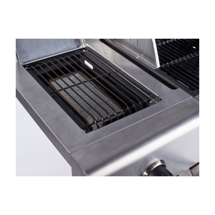 Outback Jupiter - 4 Burner Hybrid BBQ Grill with Side Burner - Stainless Steel