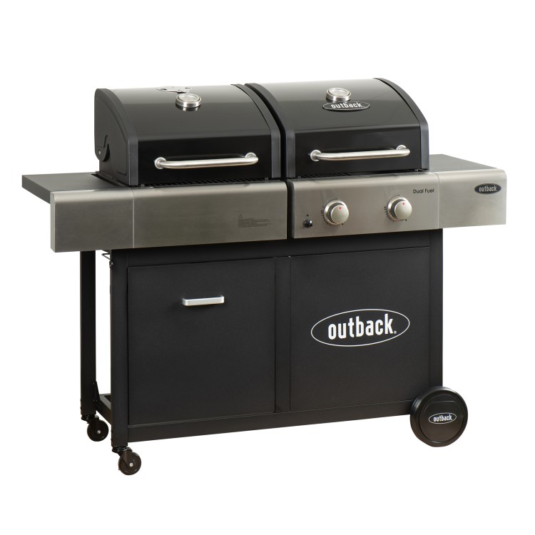 Outback 2 Burner Dual Fuel Gas BBQ Grill - Black