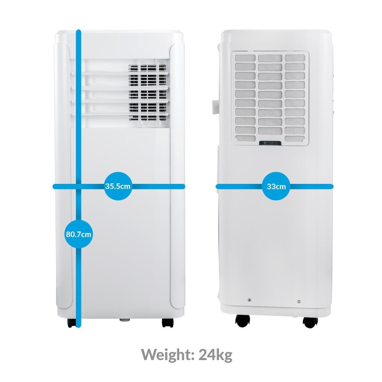 GRADE A1 - electriQ 12000 BTU Portable Air Conditioner for rooms up to 30 sqm