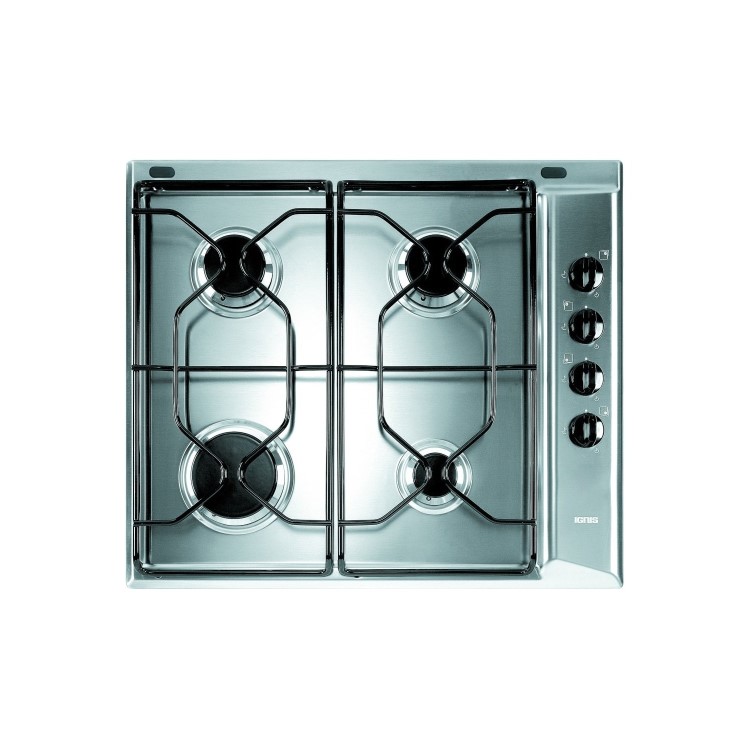 Refurbished Indesit Aria PAA642IXIWE1 58cm Four Burner Gas Hob Stainless Steel