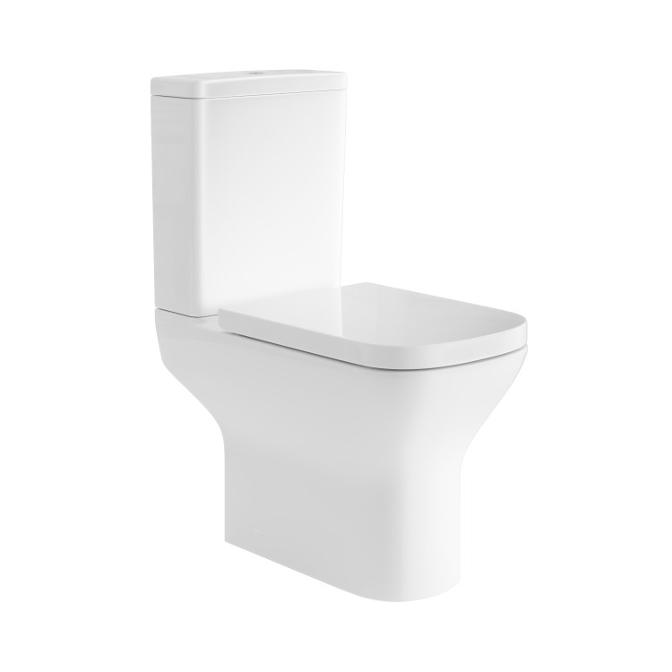 Close Coupled Rimless Open Back Toilet with Soft Close Seat - Palma