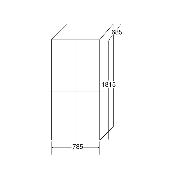 CDA PC880BL American Style Four Door Frost Free Freestanding Fridge Freezer - Black