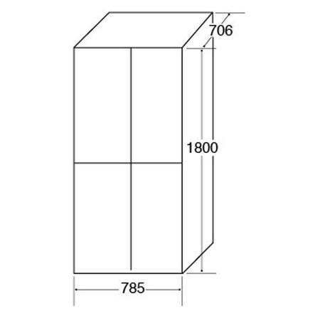 CDA PC88BL Freestanding Four Door Fridge Freezer Black