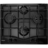 Hotpoint 59cm 4 Burner Gas Hob with Wok Burner - Black