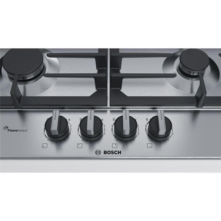 Refurbished Bosch Series 6 PCP6A5B90 58.2cm 4 Burner Gas Hob Stainless Steel