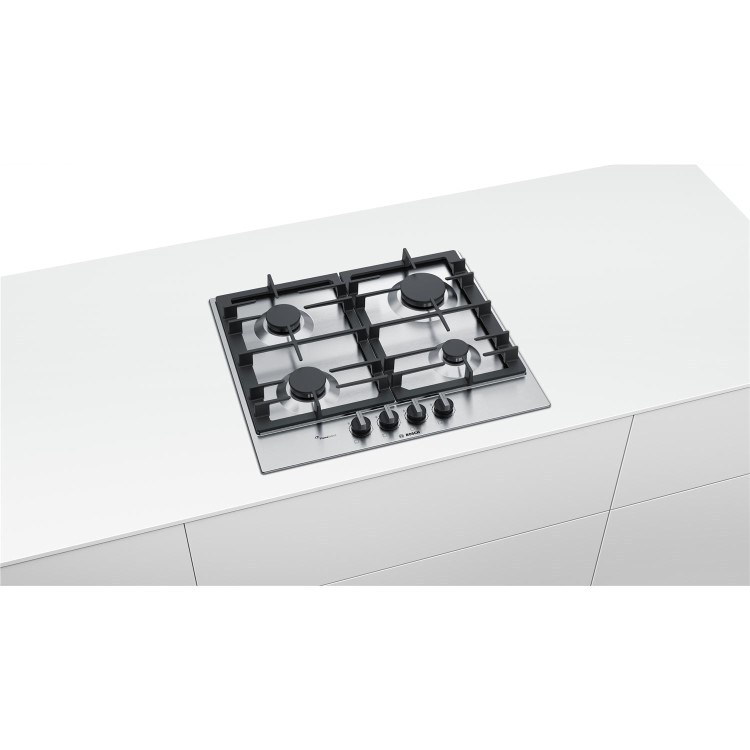 Refurbished Bosch Series 6 PCP6A5B90 58.2cm 4 Burner Gas Hob Stainless Steel