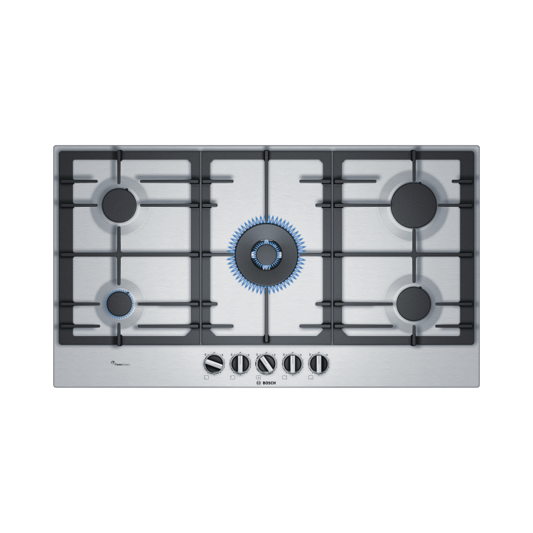 Refurbished Bosch Series 6 PCR9A5B90 90cm 5 Burner Gas Hob Stainless Steel