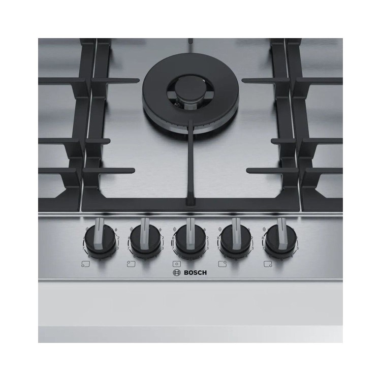 Refurbished Bosch Series 6 PCR9A5B90 90cm 5 Burner Gas Hob Stainless Steel