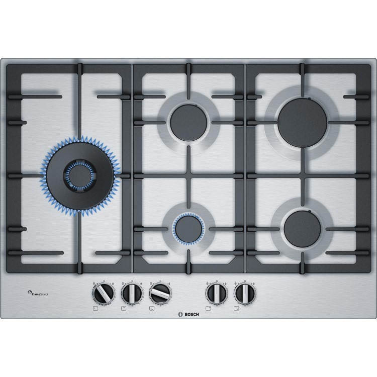 Bosch Series 6 75cm 5 Burner Gas Hob - Stainless Steel