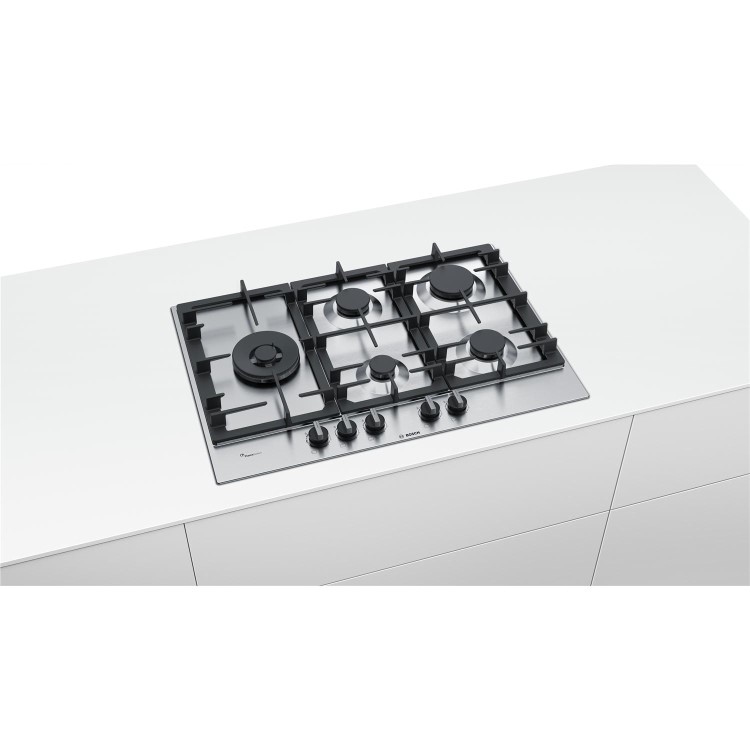 Bosch Series 6 75cm 5 Burner Gas Hob - Stainless Steel