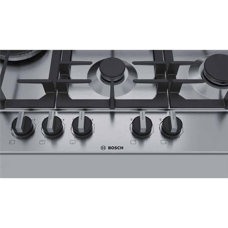 Bosch Series 6 75cm 5 Burner Gas Hob - Stainless Steel