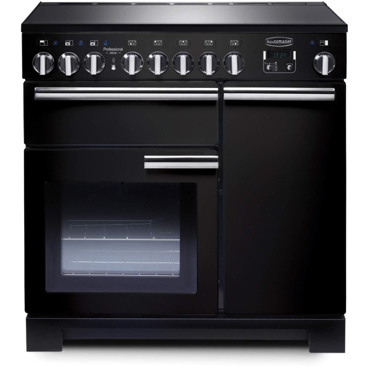 Rangemaster Professional Deluxe 90cm Electric Induction Range Cooker - Black