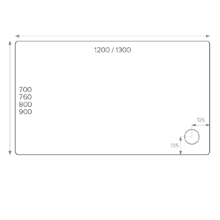 GRADE A2 - 1200x800mm Rectangular Shower Tray - Non-Slip White Acrylic Stone Resin - Pearl