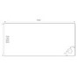 1500x800mm Rectangular Shower Tray - Non-Slip White Acrylic Stone Resin - Pearl