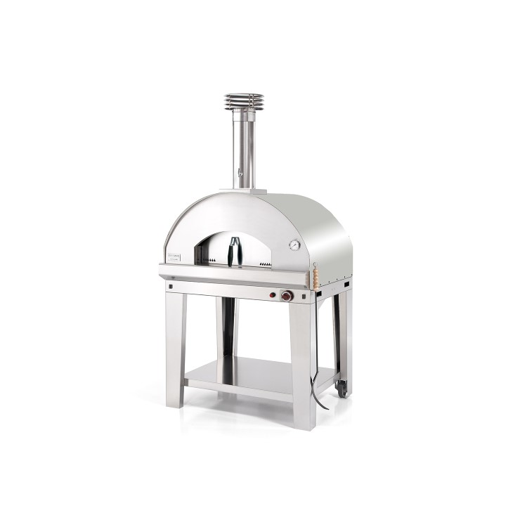 Fontana Mangiafuoco Outdoor Freestanding Gas Pizza Oven with Trolley - Stainless Steel