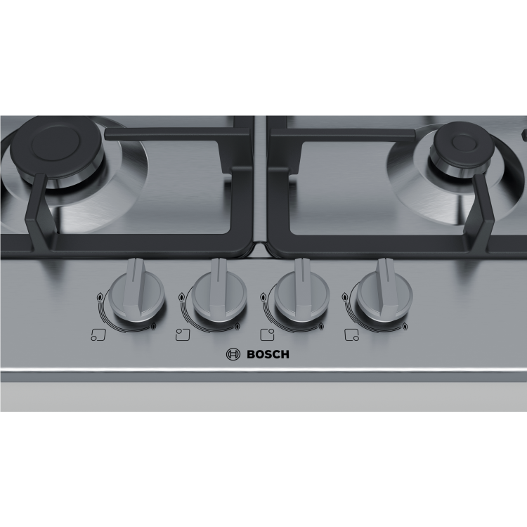 Bosch Series 4 58cm 4 Burner Gas Hob - Stainless Steel