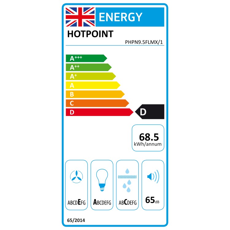 Hotpoint 90cm Chimney Cooker Hood - Stainless Steel