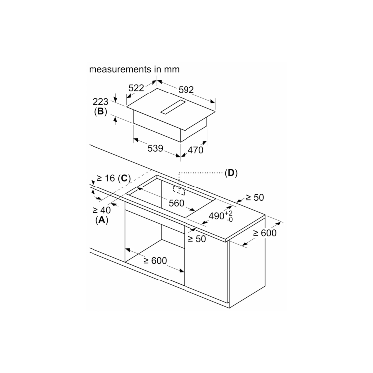 Bosch Series 4 60cm Venting 4 Zone Induction Hob