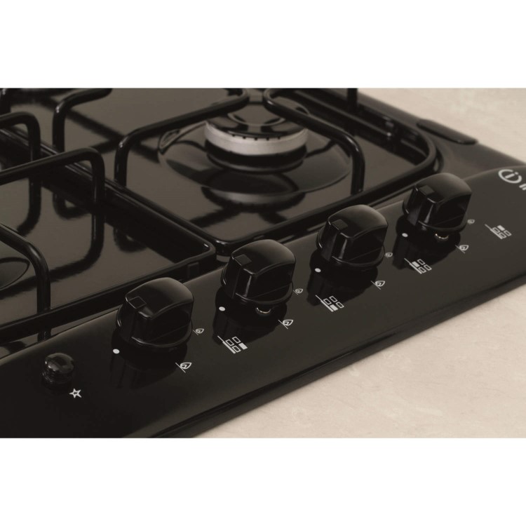 Indesit PIM640ASBK 60cm 4 Burner Gas Hob in Black