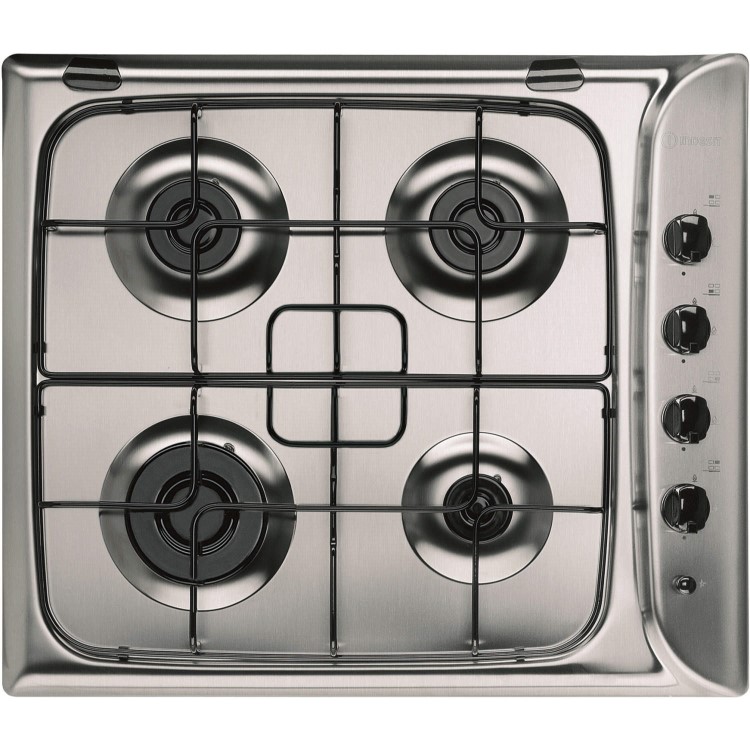 Indesit PIM640ASIX 60cm 4 Burner Gas Hob - Stainless Steel