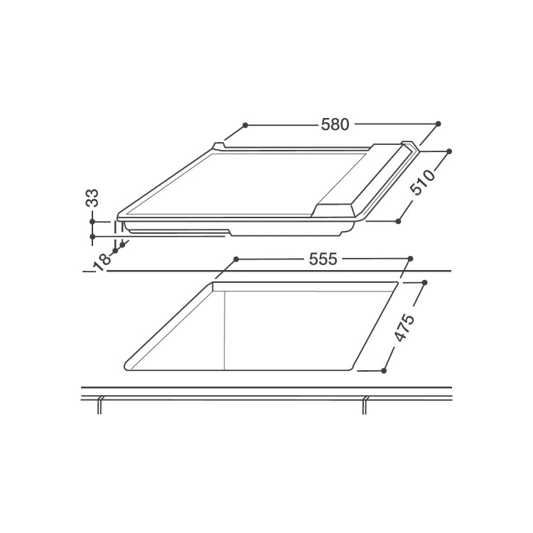 Indesit PIM640ASIX 60cm 4 Burner Gas Hob - Stainless Steel