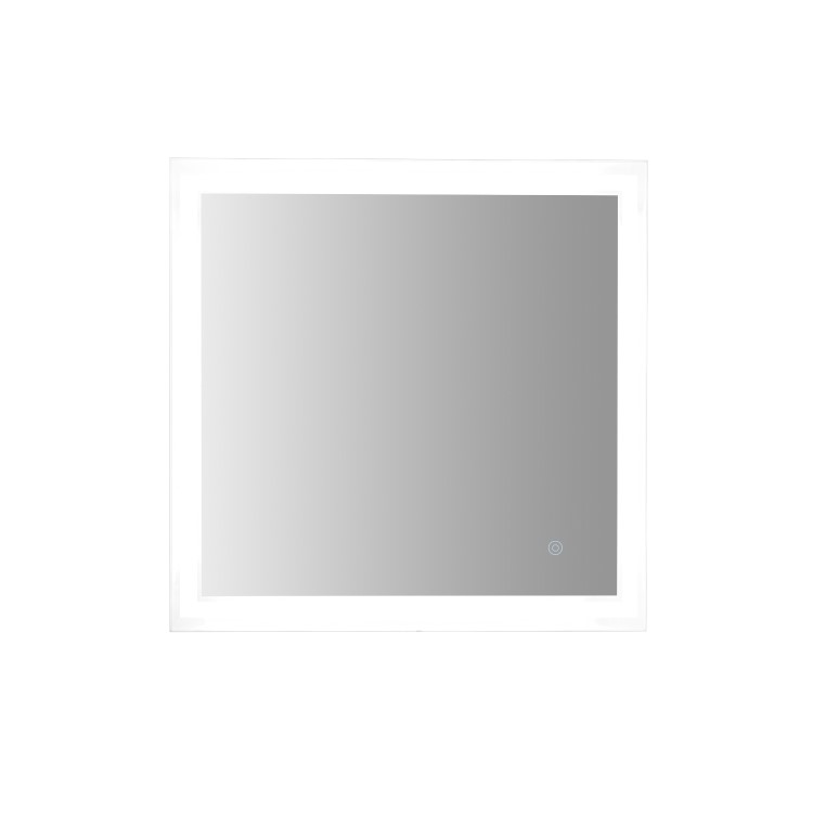 Square Heated Bathroom Mirror with Lights 600mm - Pisces