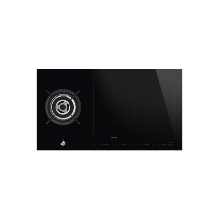 Smeg PM3912WLD 90cm Classic Mixed Fuel Hob 1 Gas Wok Burner 2 Induction ...