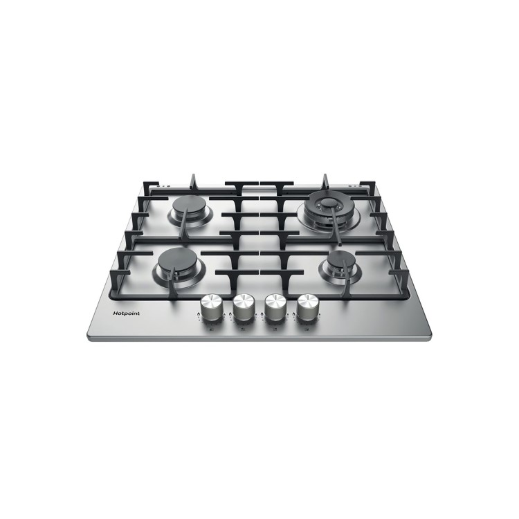 Hotpoint 59cm 4 Burner Gas Hob - Stainless Steel