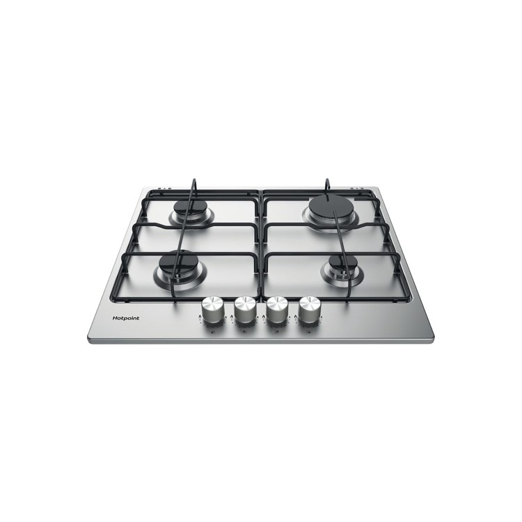 Refurbished Hotpoint PPH60PFIXUK 59cm 4 Burner Gas Hob Stainless Steel