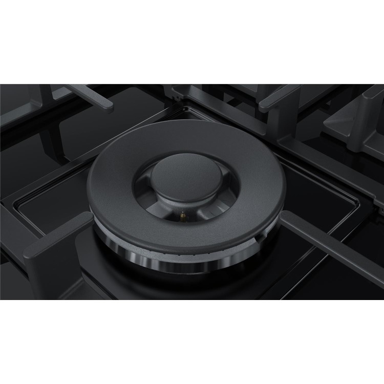 Refurbished Bosch Series 6 PPQ7A6B90 75cm 5 Burner Gas Hob Black Glass