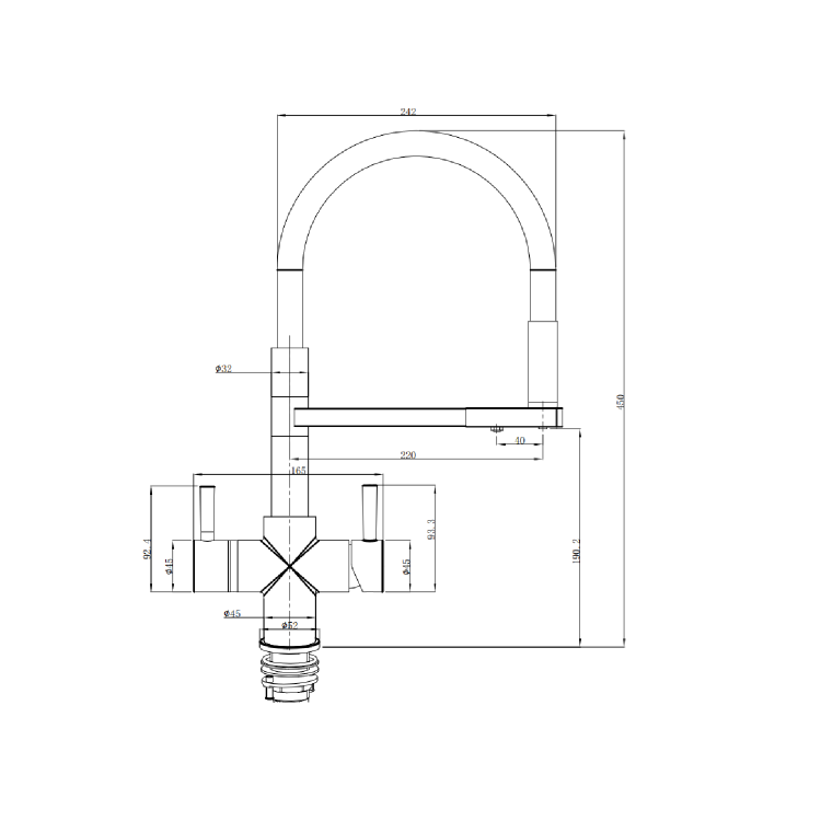 Black 4 in 1 Pro Boiling Water Tap- Pronto Pro