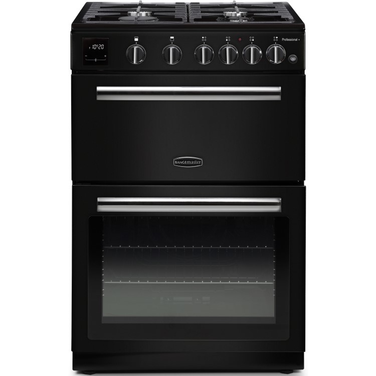 Rangemaster Professional Plus 60cm Gas Cooker - Black And Chrome