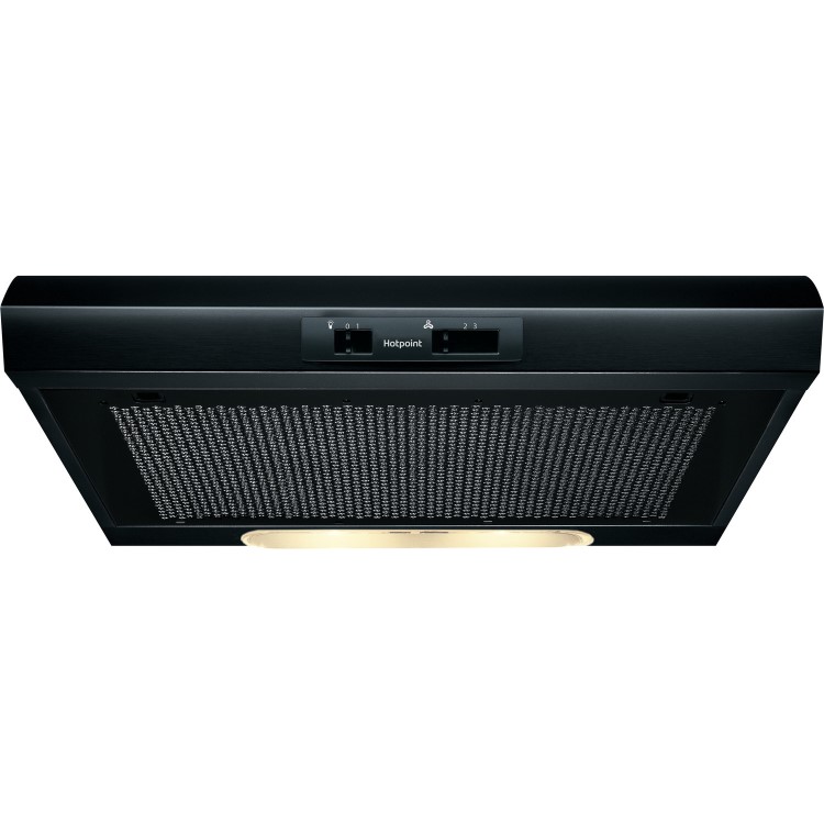 Refurbished Hotpoint PSLMO65FLSK 60cm Visor Cooker Hood Black