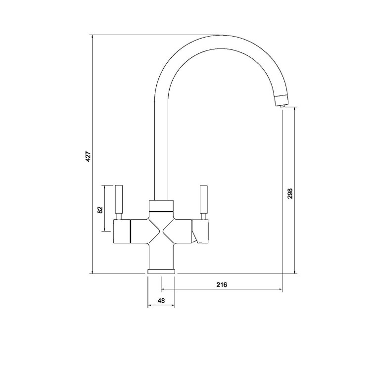 Abode PT1102 Pronteau 3 in 1 Prostream Monobloc Instant Boiling Water Tap - Brushed Nickel