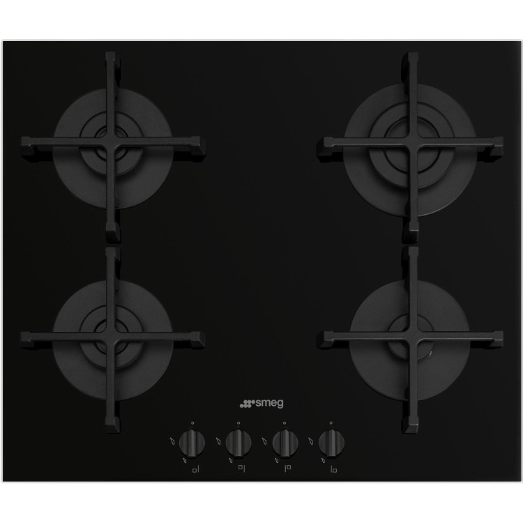 Smeg Cucina 60cm 4 Burner Gas-on-glass Hob - Black