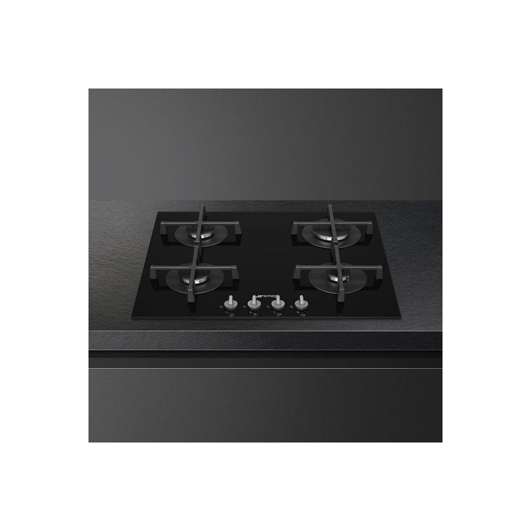 Smeg Cucina 60cm 4 Burner Gas-on-Glass Hob - Black