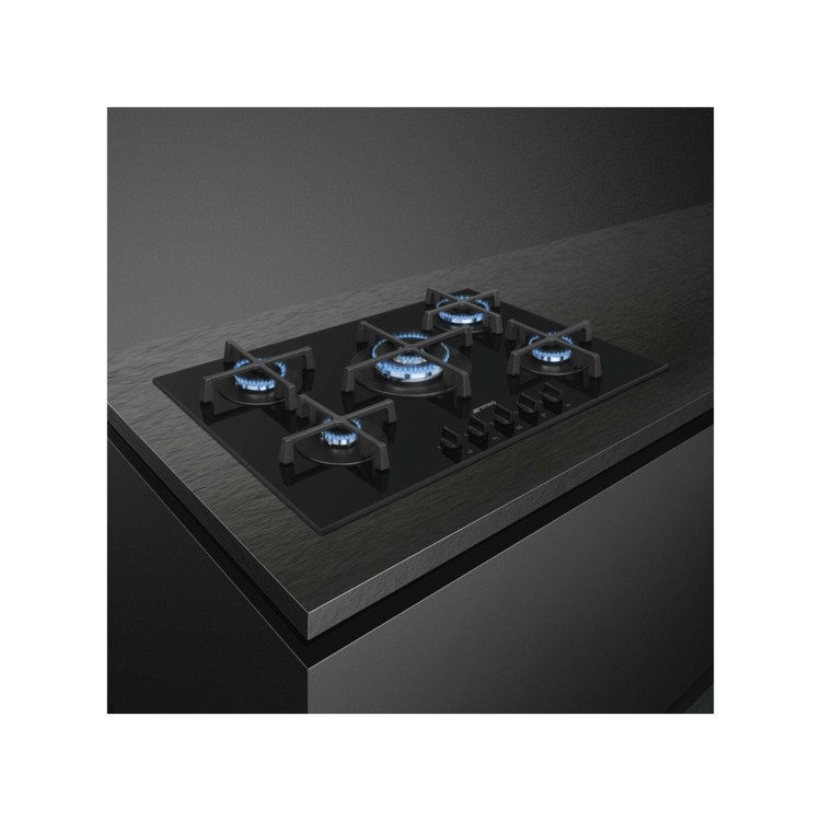 Smeg Cucina 72cm Gas Hob - Black